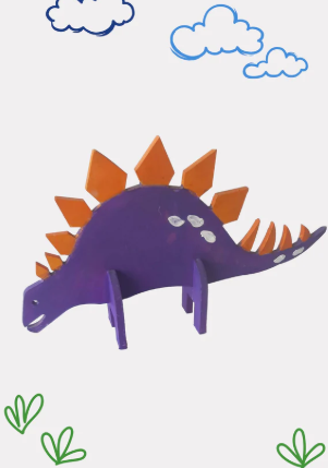 Stegosaurus wooden craft