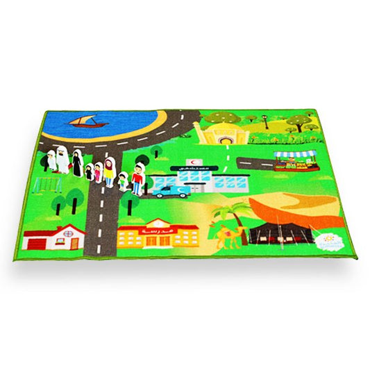 Arabic city activity rug