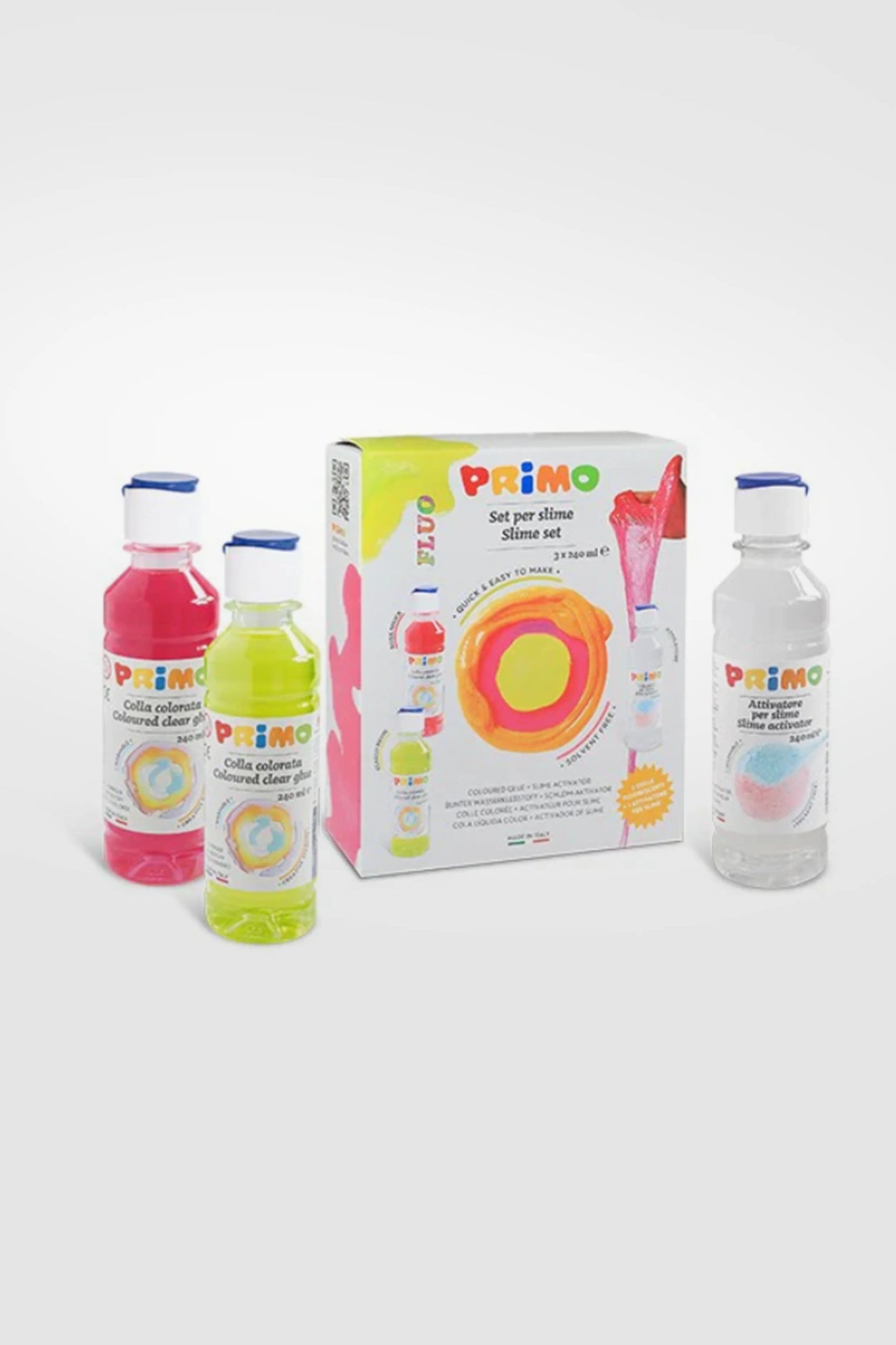 Primo Coloured Clear Glue Fluo Slime set
